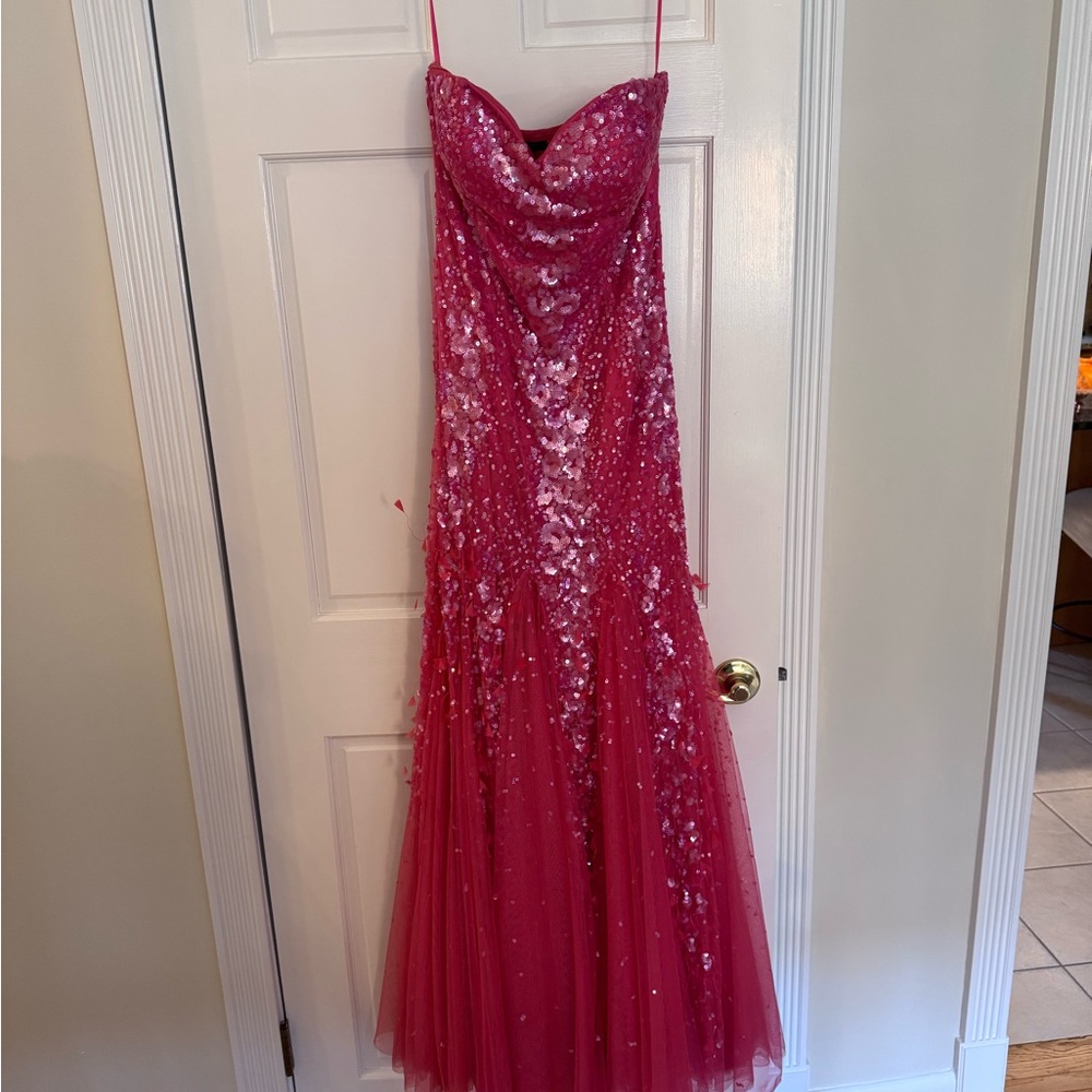 Pink Sequin Gown w/ Matching Jewelry